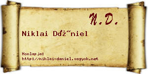 Niklai Dániel névjegykártya