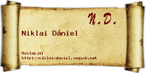 Niklai Dániel névjegykártya